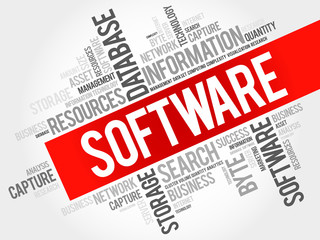 Software word cloud, business concept