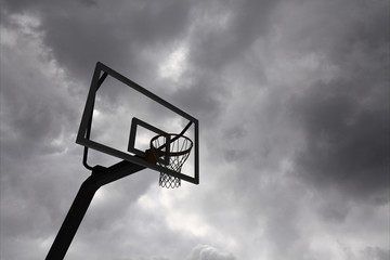 basketball hoop and sky