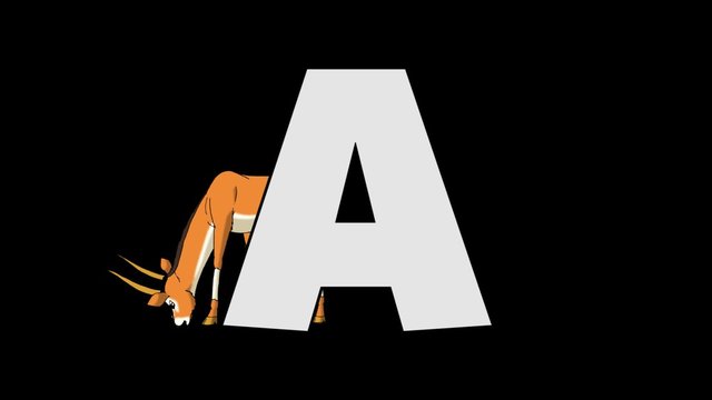 Letter A and Antelope (background)