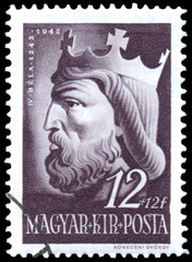 Stamp printed in Hungary shows IV Bela