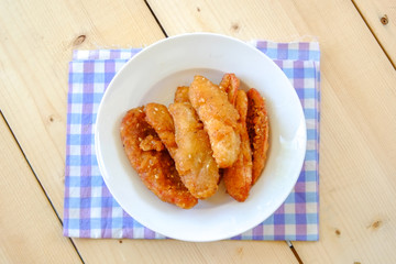 Thai snack sweetened fried banana fritters