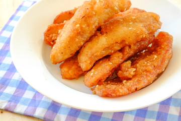 Thai snack sweetened fried banana fritters