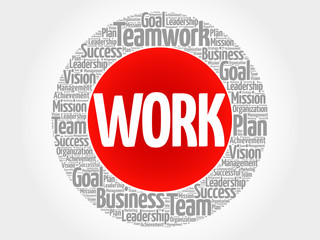 Work circle word cloud, business concept
