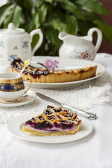 tart with blueberries and cream cheese