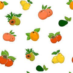 Seamless Pattern of Fruits and Vegetables