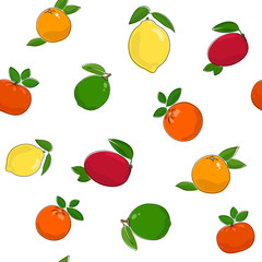 Seamless Pattern of Citrus Fruits