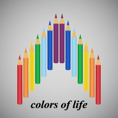 life color, crayons, logo shadow