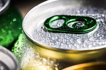 Foto op Aluminium fresh cold canned beer with water drops © zozzzzo
