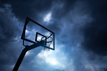 basketball hoop and sky