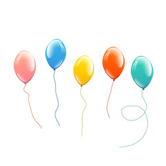 Festive multicolored balloons set