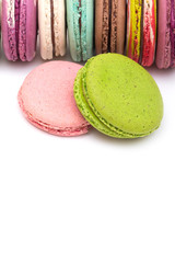 Colorful macaroon on white