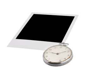 Instant photo frame with vintage watch