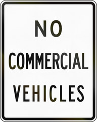 United States MUTCD road sign - No commercial vehicles