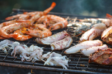 Assorted delicious grilled meat