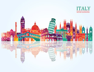 Italy detailed skylines. vector illustration - 102308302