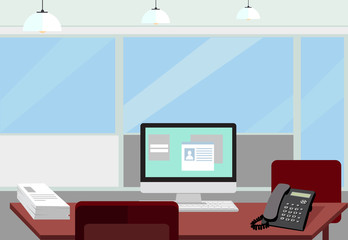 Fototapeta premium Interior office room.Vector illustration for design