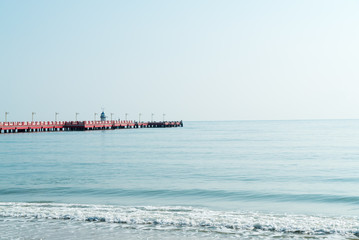 Fototapeta premium Pier on the sea in Prachuap Khiri Khan province, Thailand