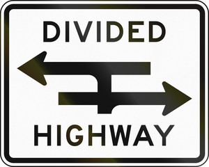 United States MUTCD road sign - Divided highway