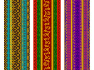 Henna Banner/ Border, Henna inspired Colourful Border - very elaborate and easily editable