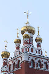 Fototapeta na wymiar Fragment of Church of the Ascension, founded in 1903, Perm, Russia 