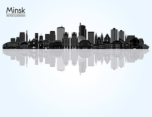 Fototapeta na wymiar Minsk skyline. Vector illustration