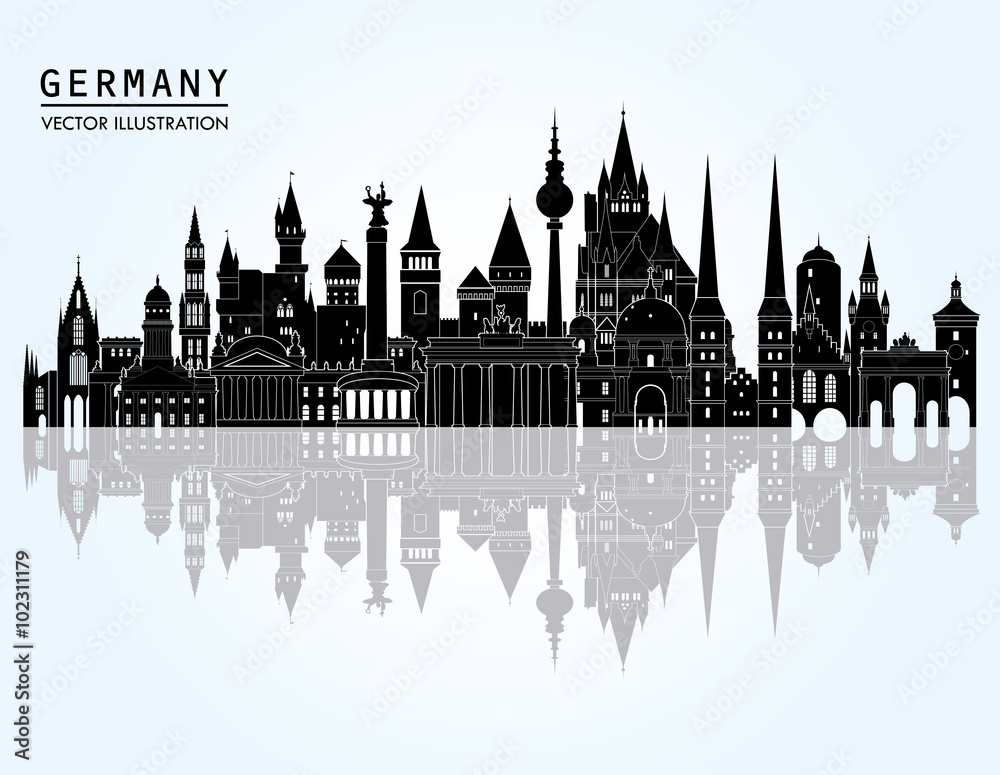 Wall mural Germany skyline. Vector illustration