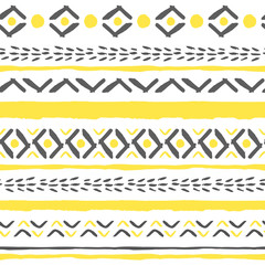 Vector hand drawn tribal boho pattern.