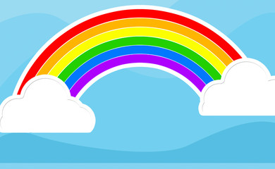 Abstract Rainbow with Clouds