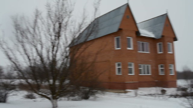 unfinished lone house of the farmer at khutor