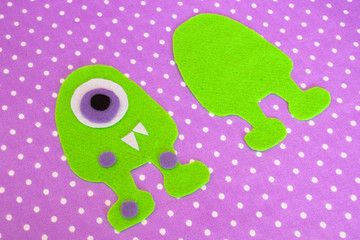 Sewing set for felt monster - how to make a monster handmade toy