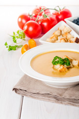 Vegetarian lentil cream soup