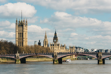 Fototapeta na wymiar The Palace of Westminster in London