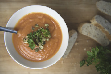 Pumpkin and carrot soup