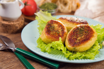 potato patties in the studio