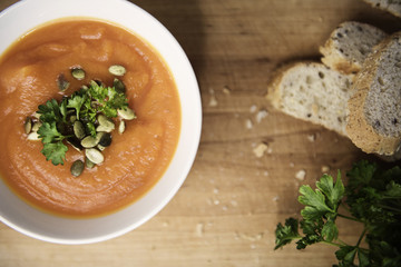 Pumpkin and carrot soup