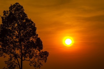 silhouetted mountians sunset abstract