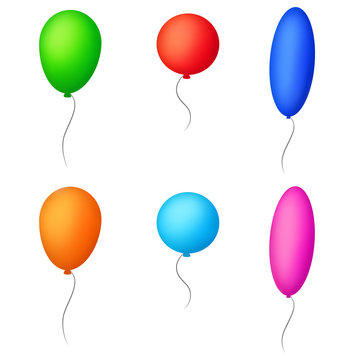 Color balloons isolated set illustration vector