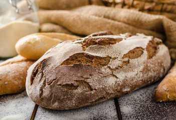 Fresh Farmer rustic style bread with pastry