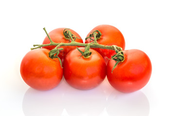 Веточка помидор на белом фоне