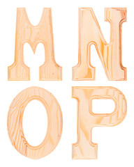 Set of wooden letters of the alphabet