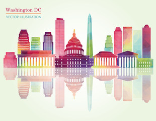 Washington DC skyline. Vector illustration