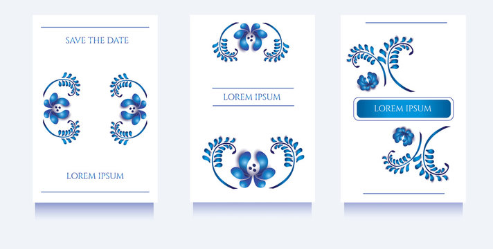 Decorative templates for invitations and greeting cards at gzel floral unique style