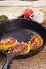 potato patties in the studio
