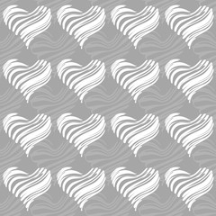 seamless pattern of funky  hearts,  vector