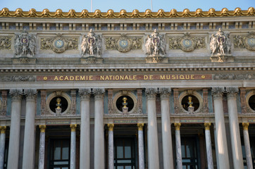 The Paris Opera or Garnier Palace.France.  Opera House placed in Place de L'Opera. Designed by Charles Garnier in 1875. Neo Baroque Style.