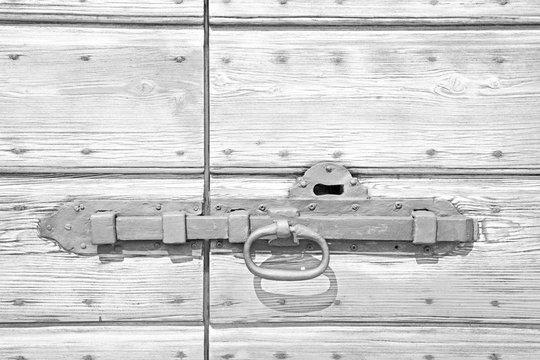 europe old in italy antique close brown door and rusty lock c