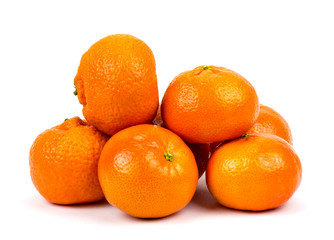 tangerines on white background