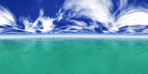 HDRI High resolution map. the sun in the clouds over the sea © ustas
