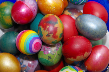 Fototapeta na wymiar In the Eastern Orthodox Church traditionally painted eggs for Easter.