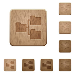 Shared folders wooden buttons